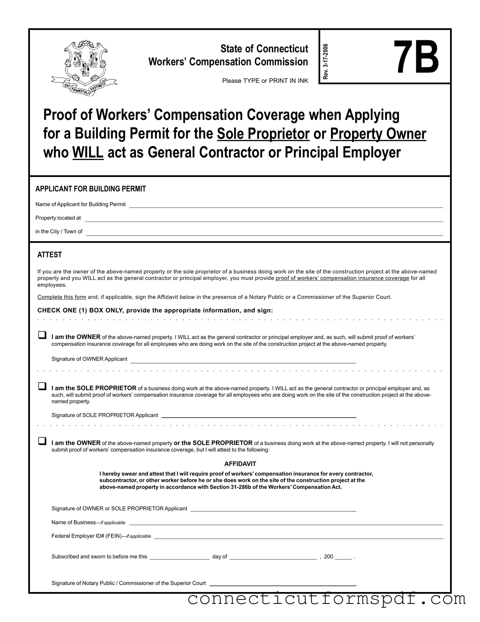 Fill Out a Valid Connecticut 7B Template