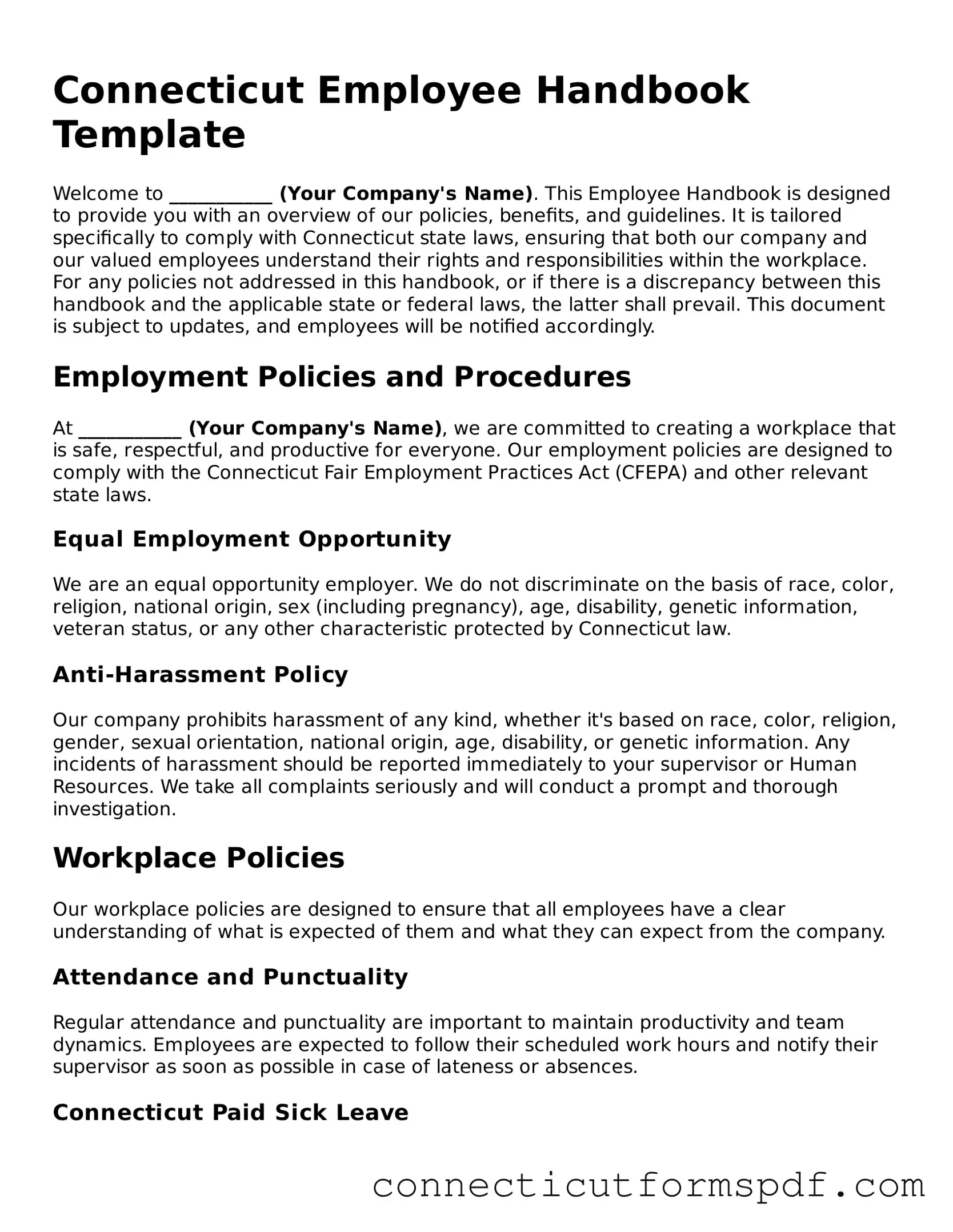 Connecticut Employee Handbook Form