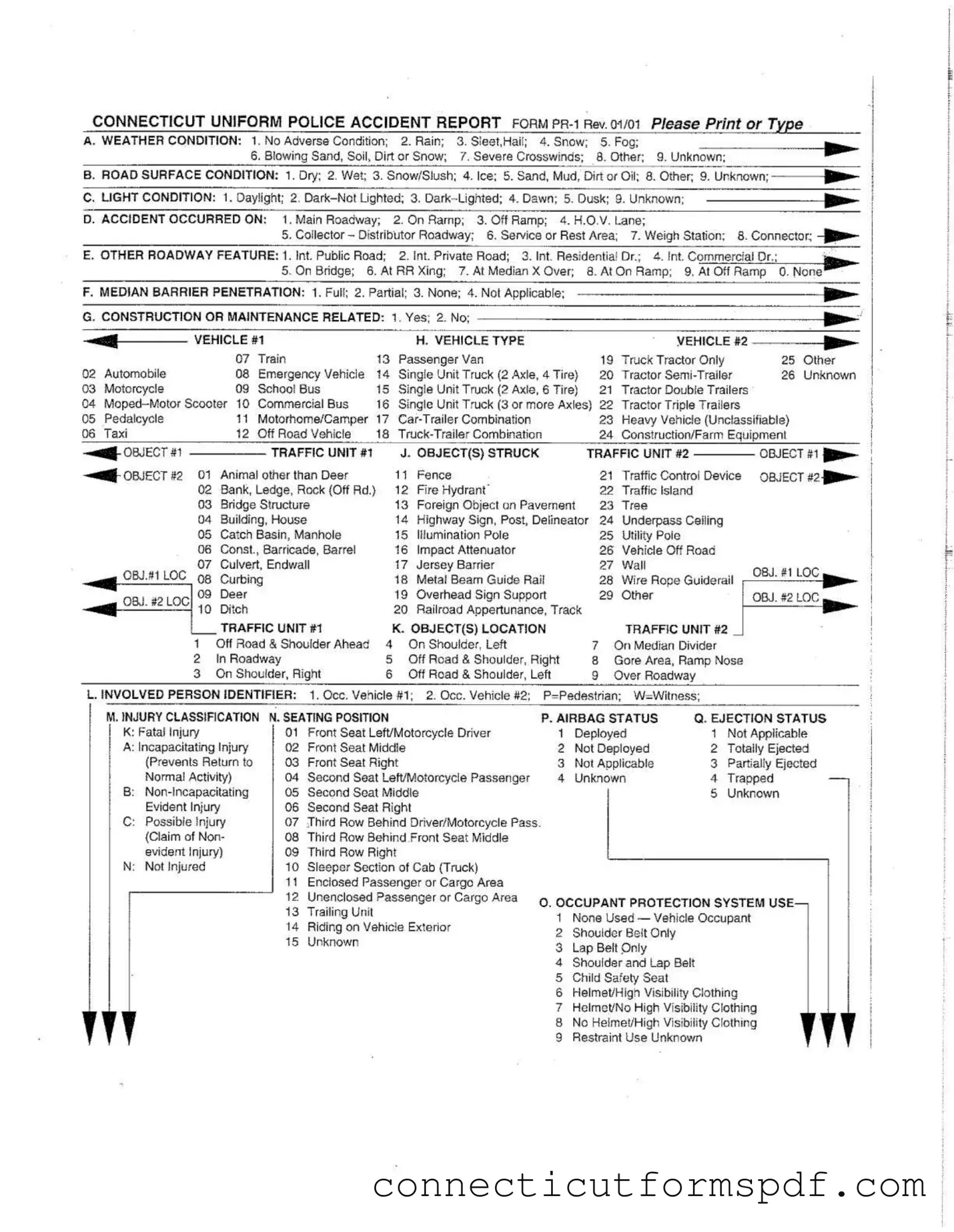 Fill Out a Valid Connecticut Uniform Police Accident Report Template