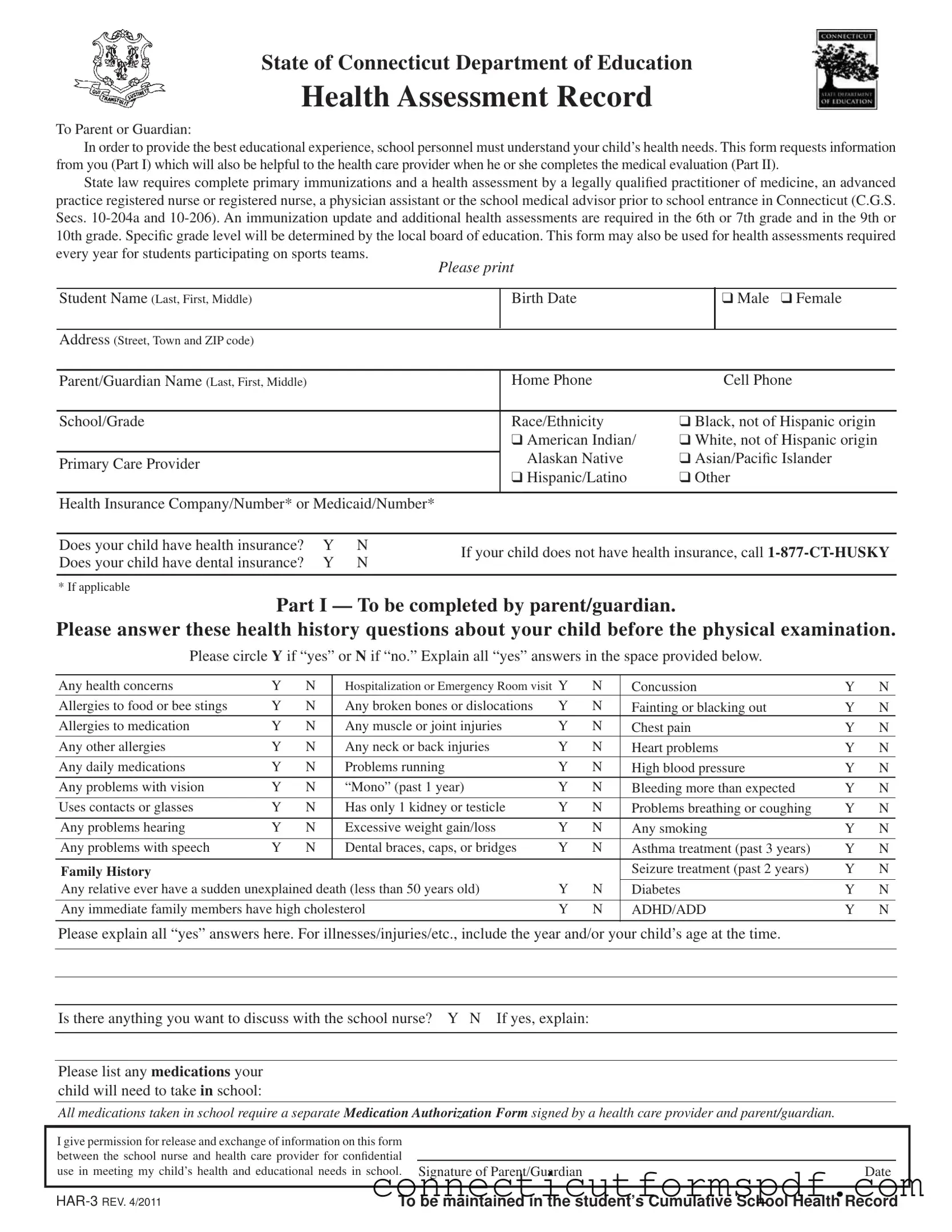 Fill Out a Valid Har 3 Connecticut Template