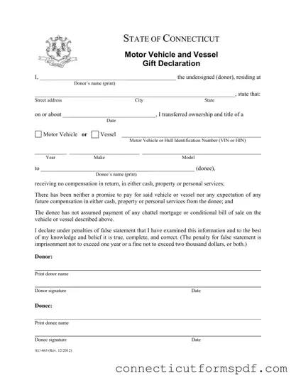 Fill Out a Valid Connecticut Au 463 Template