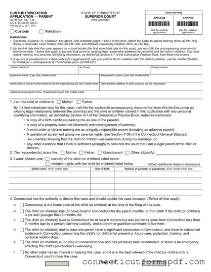 Fill Out a Valid Connecticut Custody Application Template