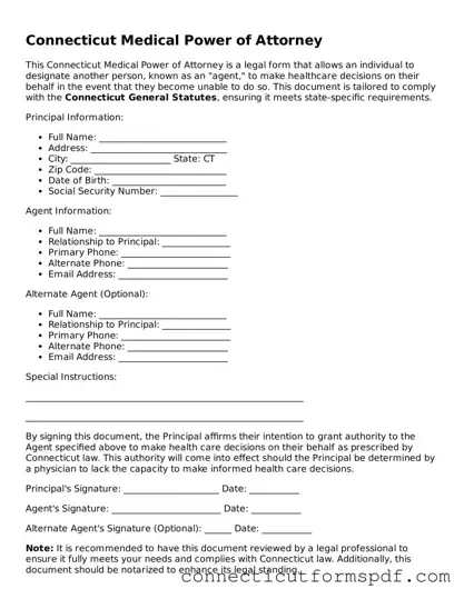 Connecticut Medical Power of Attorney Form