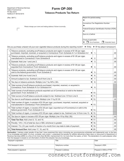 Fill Out a Valid Connecticut Op 300 Template