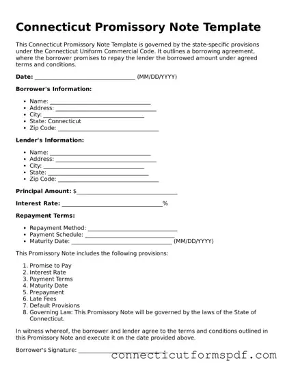 Connecticut Promissory Note Form