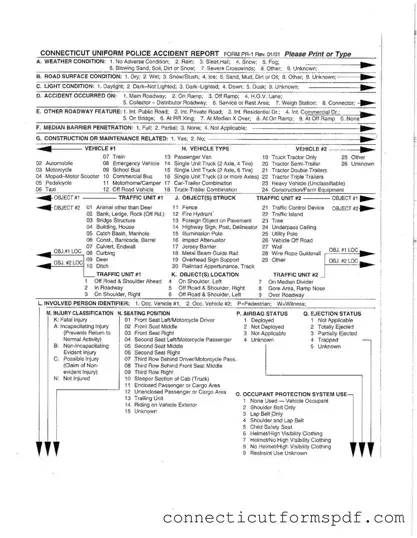 Fill Out a Valid Connecticut Uniform Police Accident Report Template